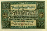 Geldscheine der Inflation 1919-1924 10 Mark Ros.63a