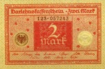 Geldscheine der Inflation 1919-1924 2 Mark Ros.65b