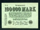Geldscheine der Inflation 1919-1924 100.000 Mark Ros.90a