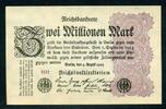 Geldscheine der Inflation 1919-1924 2 Mio. Mark Ros.103a