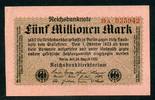 Geldscheine der Inflation 1919-1924 5 Mio. Mark Ros.104b