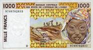 West-Afrikanische Staaten 1.000 Francs Pick 411D.g