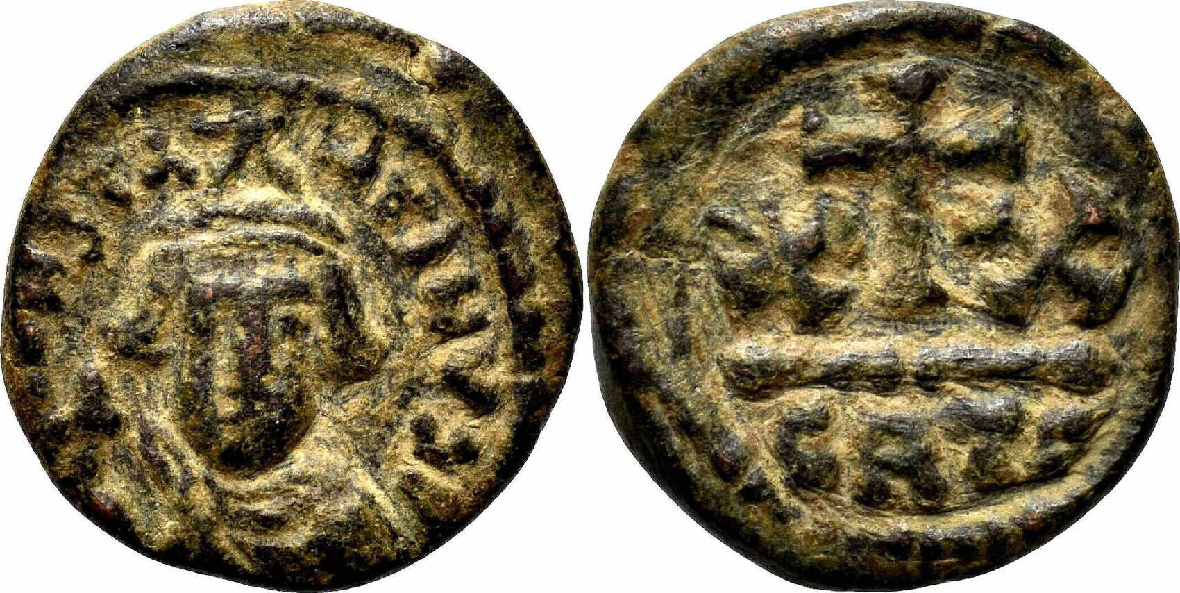 Byzantine Empire Half Follis AD 647 652 CONSTANS II AE Half Follis 20