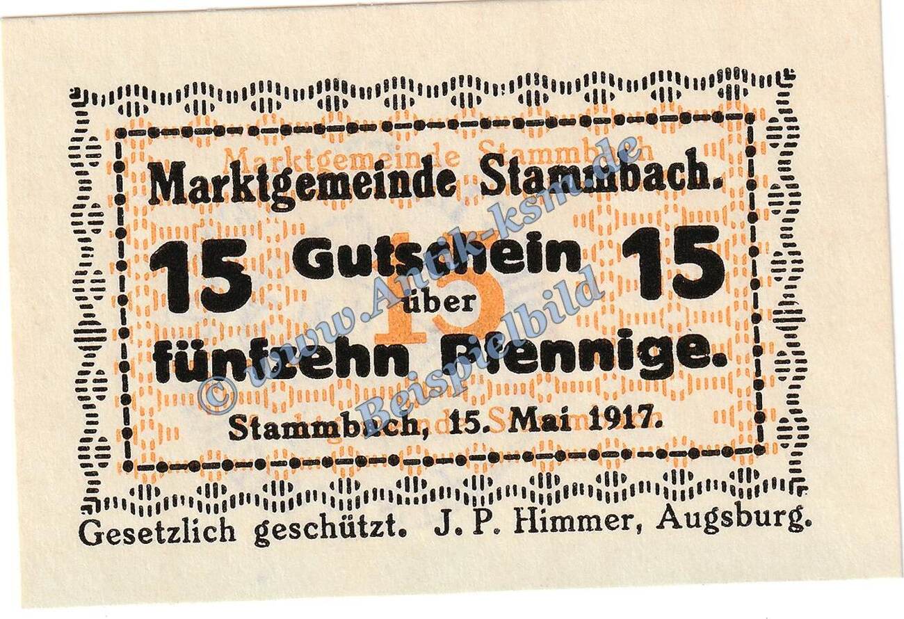 Pf Stammbach Notgeld Pfennig X In Kfr Tieste