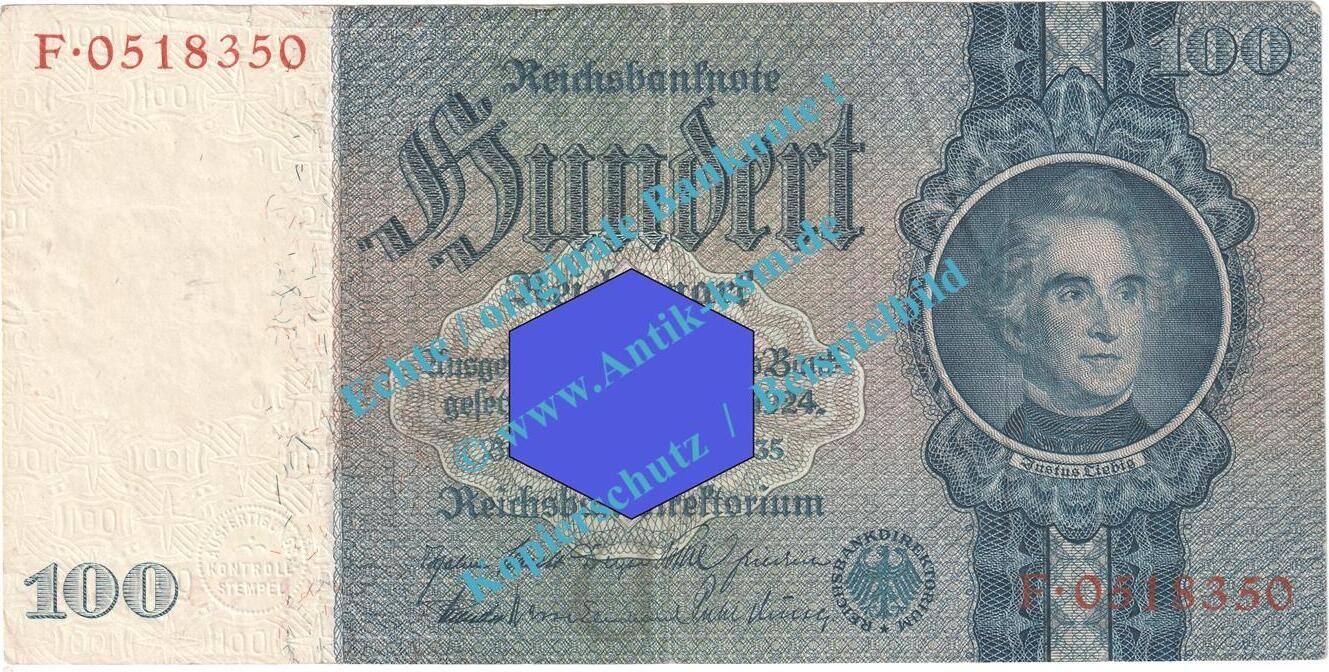 Reich Deutsche Reichsbank Mk U F Reichsbanknote