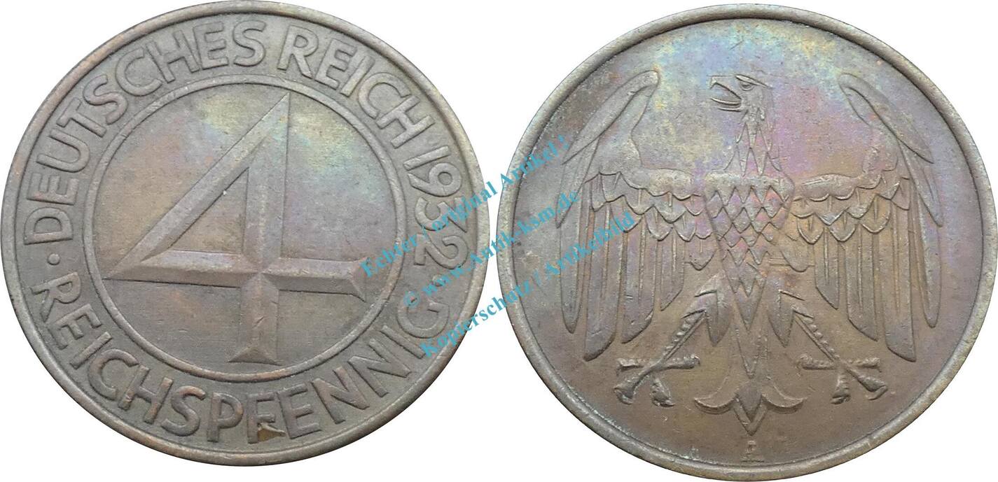 Pf Kursm Nze Deutsches Reich Pfennig St Ck Ss Vz Von A J