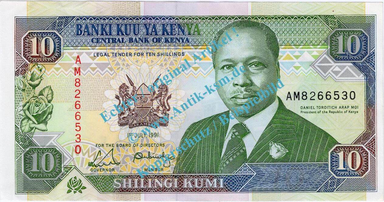 Banknote Kenia Kenya Schilling Schein Von In