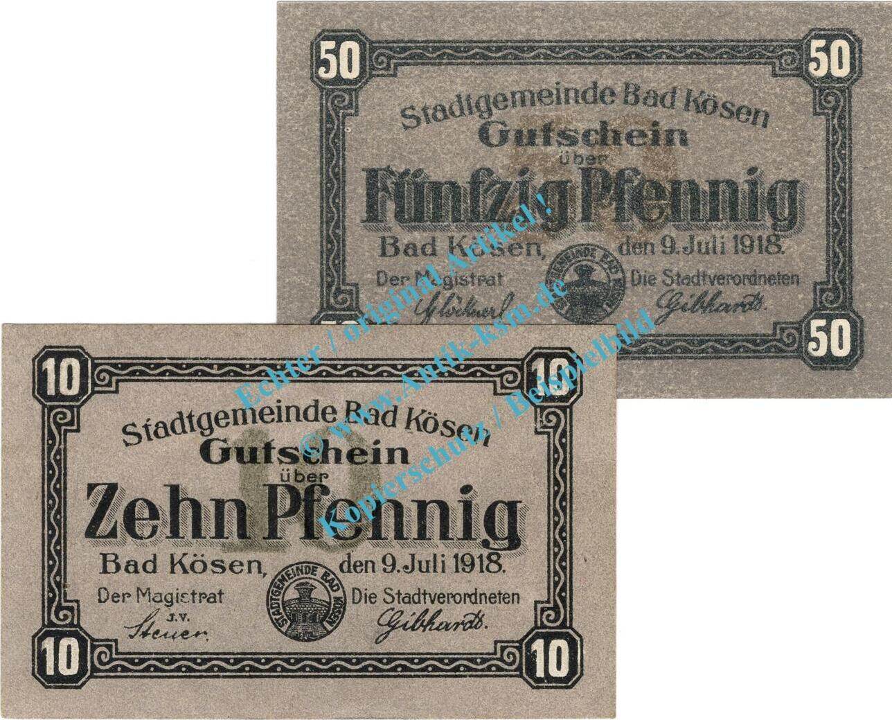 Notgeld DE 2 Scheine kpl Bad Kösen Notgeld Set mit 2 Scheinen in kfr