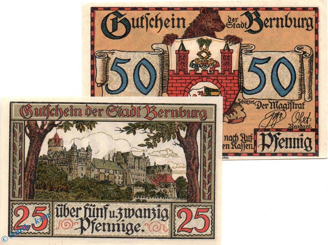 Seriennotgeld Deutschland X Notgeld Bernburg Kompl O D Notgeld