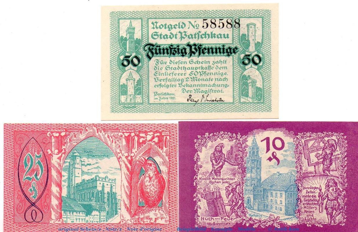 Scheine Kpl X Notgeld Der Stadt Patschkau Set Mit