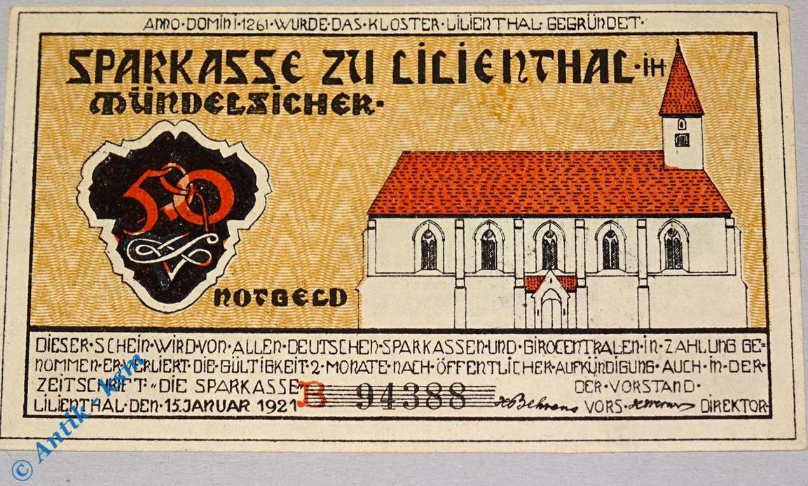 Seriennotgeld Deutschland Notgeld Lilienthal B Pf Notgeld