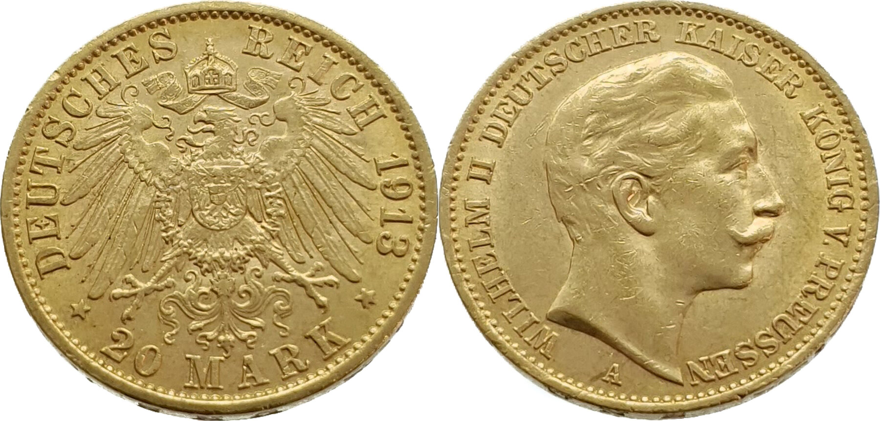 Germany Prussia Mark A Wilhelm Ii Gold Vz Ma Shops