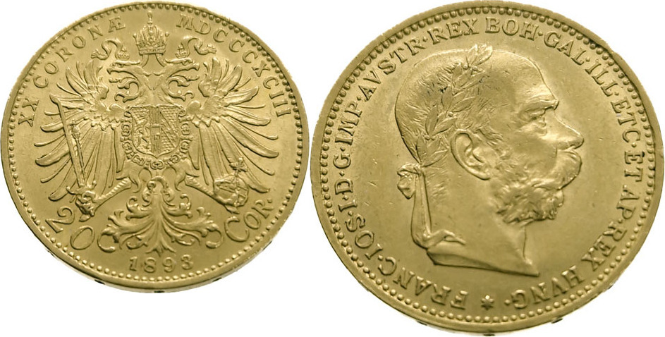 Austria Corona Franz Joseph I Gold Extremely Fine Ma Shops