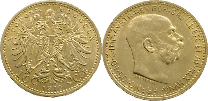 Austria Corona Franz Joseph I Gold Extremely Fine Ma Shops