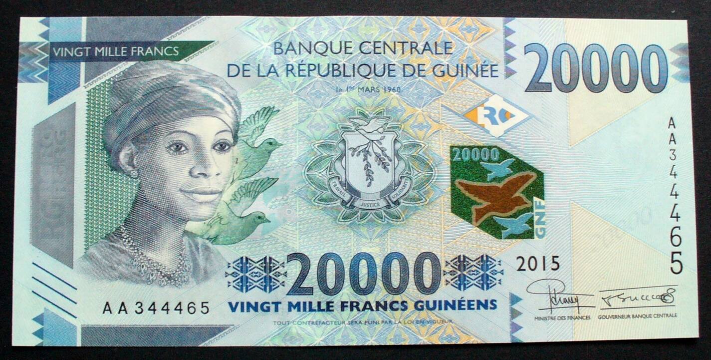 Guinea 20 000 Francs 2015 P 50 GBN Kfr MA Shops