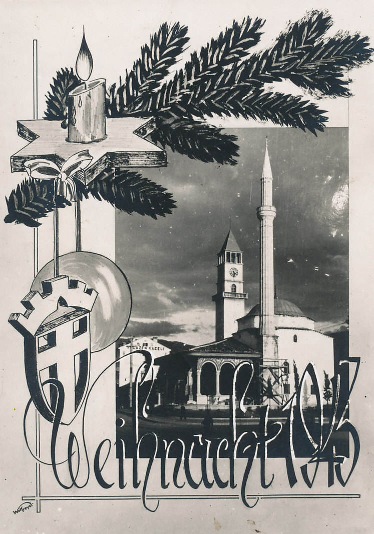 Provisorische Weihnachtskarte, 1943 Deutsches Reich, Drittes Reich, Jugoslawien ?, ohne 