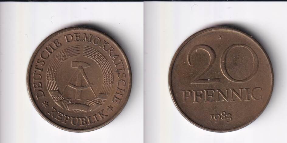 Deutschland DDR 20 Pfennig 1983 Vz MA Shops