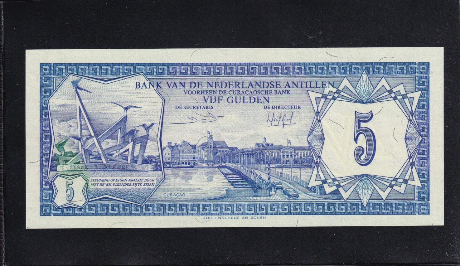 Nederlandse Antillen 5 Gulden 1984 Kassenfrisch I MA Shops