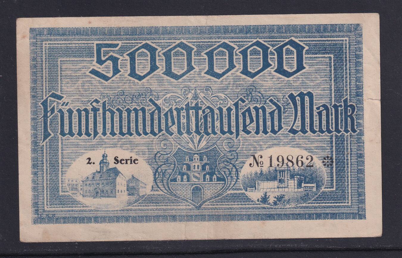 Weimarer Republik Sachsen 500000 Mark 1923 Meerane Stadt 2 Serie