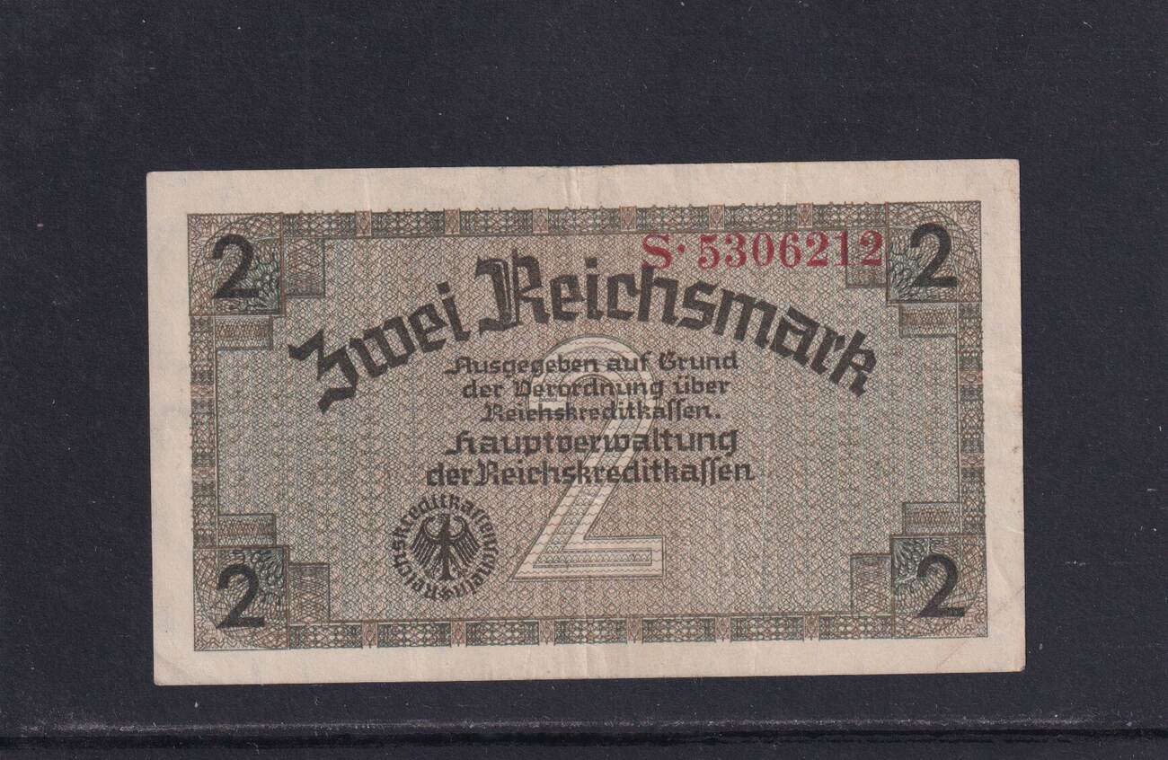 Deutsches Reich Drittes Reich 2 Reichsmark 1939 1945 Ro 552a ZWK 3a