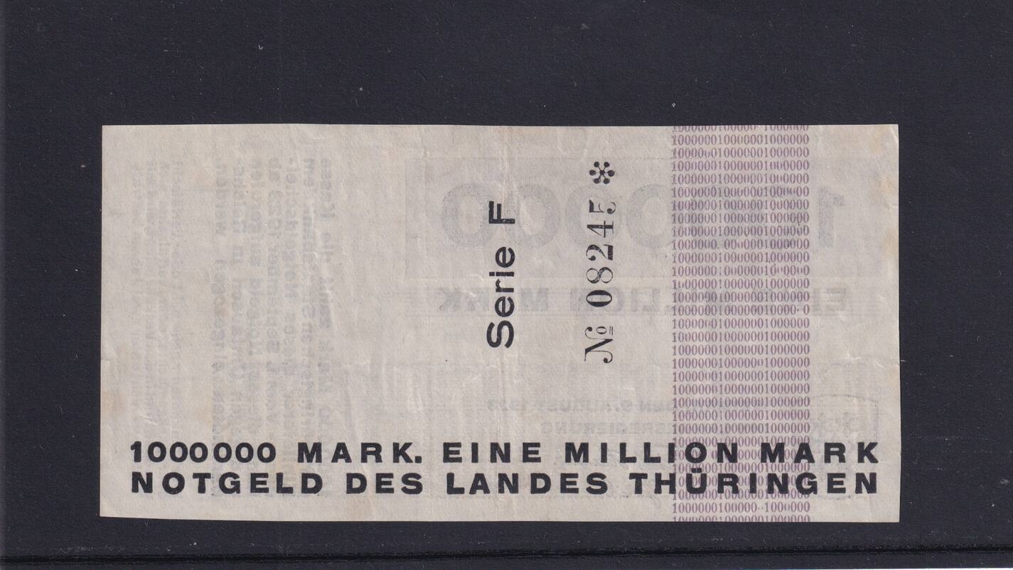 Weimarer Republik Thüringen 1 Million Mark 1923 Bauhaus Entwurf