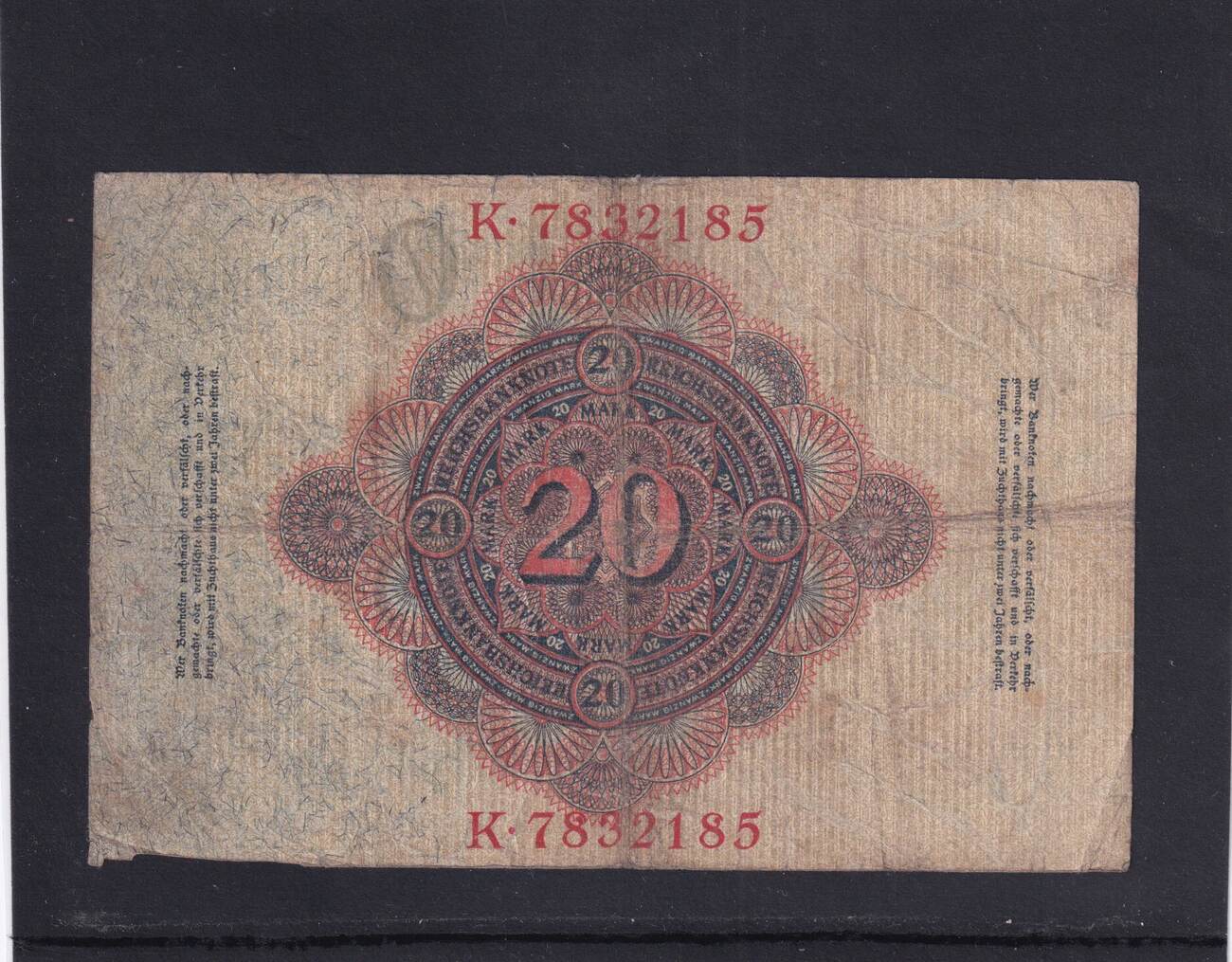 Kaiserreich Reichsbanknote Mark Ro B Deu B Kn Stellig