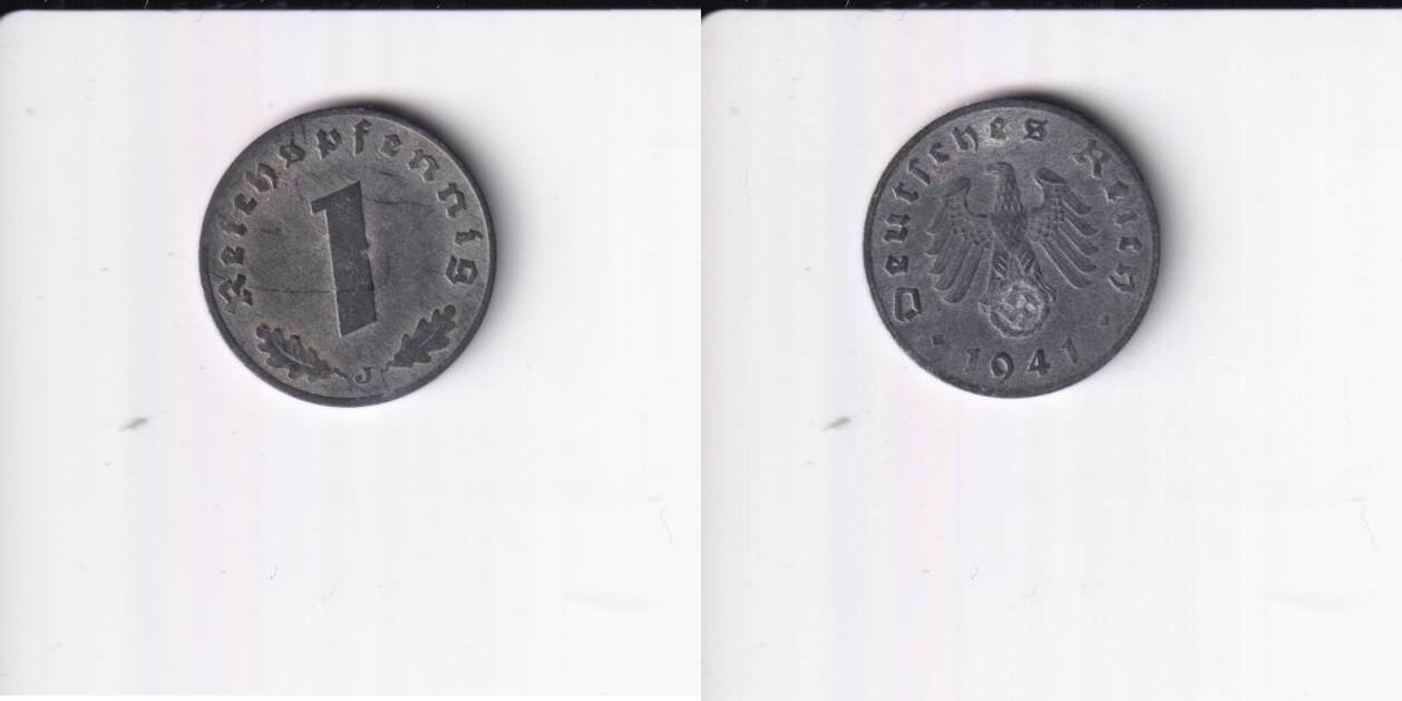 Deutsches Reich Drittes Reich 1 Reichspfennig 1941 J Ss Zink MA Shops