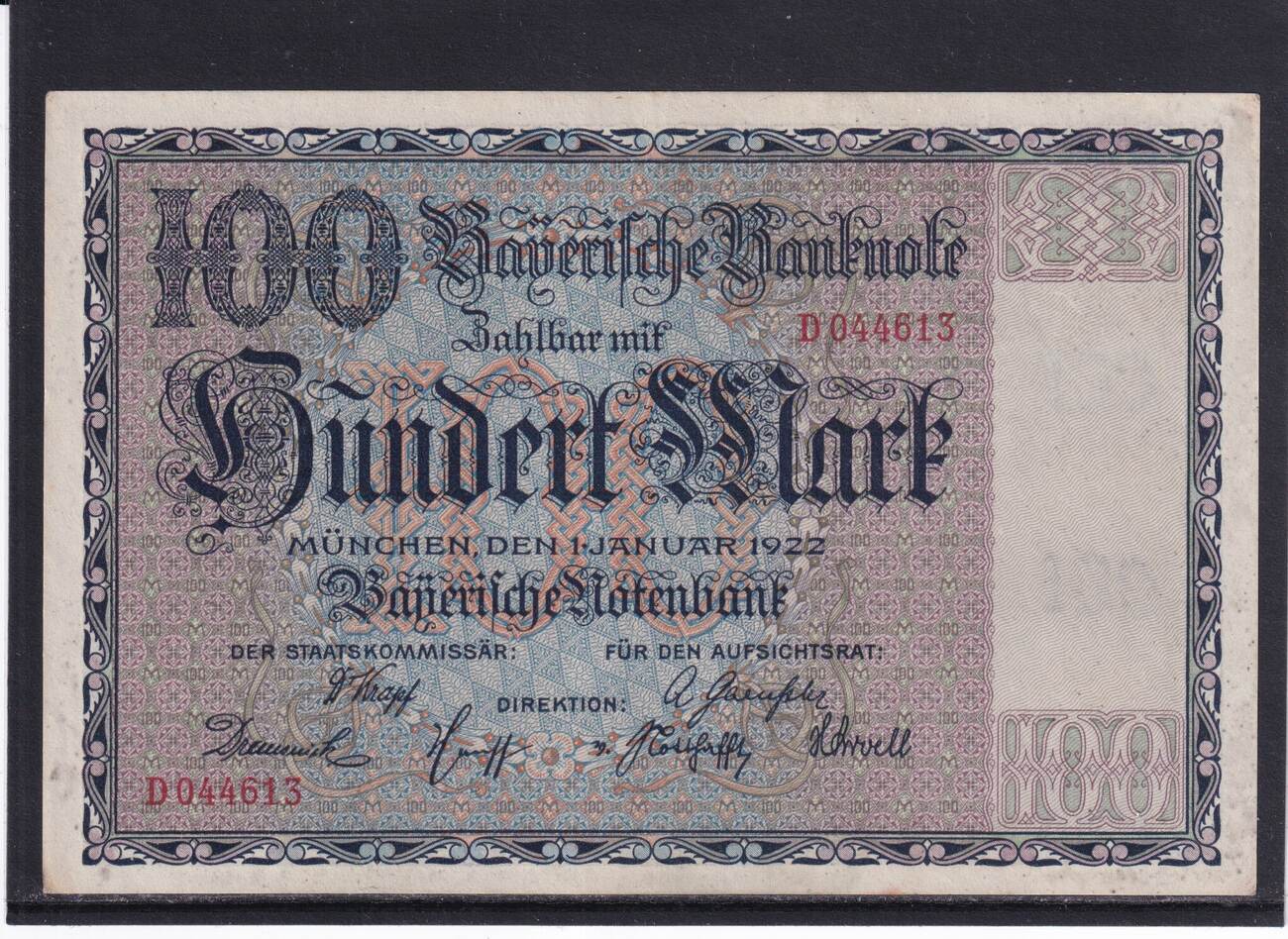 Deutsches Reich Bayern Notenbank Mark Bayerische Notenbank