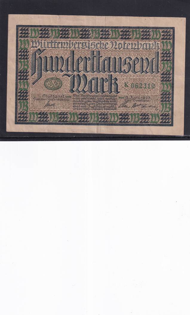 Weimarer Republik W Rttemberg Mark W Rttembergische