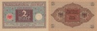 Deutsches Reich, Weimarer Republik 2 Mark Ro.65a Druck braun, Siegel rot,