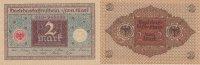 Deutsches Reich, Weimarer Republik 2 Mark Ro.65a Druck braun, Siegel rot,