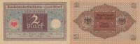 Deutsches Reich, Weimarer Republik 2 Mark Ro.65a Druck braun, Siegel rot,