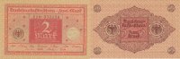 Deutsches Reich, Weimarer Republik 2 Mark Ro.65b Druck rot, Siegel braun,