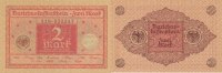 Deutsches Reich, Weimarer Republik 2 Mark Ro.65b Druck rot, Siegel braun,