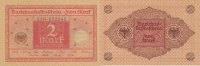 Deutsches Reich, Weimarer Republik 2 Mark Ro.65b Druck rot, Siegel braun,