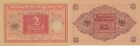 Deutsches Reich, Weimarer Republik 2 Mark Ro.65b Druck rot, Siegel braun,