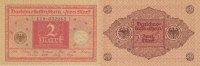 Deutsches Reich, Weimarer Republik 2 Mark Ro.65b Druck rot, Siegel braun,