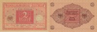Deutsches Reich, Weimarer Republik 2 Mark Ro.65b Druck rot, Siegel braun,