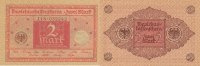 Deutsches Reich, Weimarer Republik 2 Mark Ro.65b Druck rot, Siegel braun,