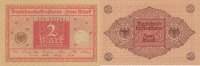 Deutsches Reich, Weimarer Republik 2 Mark Ro.65b Druck rot, Siegel braun,