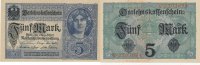 Deutsches Reich, Kaiserreich, 5 Mark Ro.54a KN 7 stellig, Udr.grauviolett,