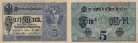 Deutsches Reich, Kaiserreich, 5 Mark Ro.54a KN 7 stellig, Udr.grauviolett,