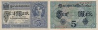 Deutsches Reich, Kaiserreich, 5 Mark Ro.54a KN 7 stellig, Udr.grauviolett,