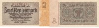 Deutsches Reich, Drittes Reich, 2 Rentenmark Ro.167b Reichsdruck KN 8 stellig, rot,