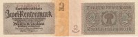 Deutsches Reich, Drittes Reich, 2 Rentenmark Ro.167b Reichsdruck KN 8 stellig, rot,