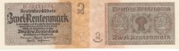 Deutsches Reich, Drittes Reich, 2 Rentenmark Ro.167b Reichsdruck KN 8 stellig, rot,