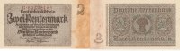 Deutsches Reich, Drittes Reich, 2 Rentenmark Ro.167b Reichsdruck KN 8 stellig, rot,