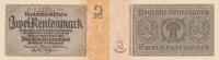 Deutsches Reich, Drittes Reich, 2 Rentenmark Ro.167b Reichsdruck KN 8 stellig, rot,