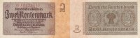 Deutsches Reich, Drittes Reich, 2 Rentenmark Ro.167b Reichsdruck KN 8 stellig, rot,
