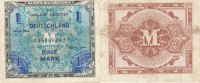 Deutschland, Alliierte Besatzung, 1 Mark Ro.201a US Druck, KN 9 stellig,